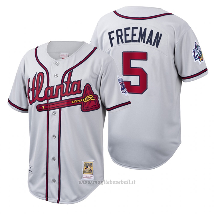 Maglia Baseball Uomo Atlanta Braves Freddie Freeman Cooperstown Collection Autentico Bianco